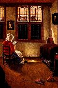 Pieter Janssens Woman Reading oil on canvas